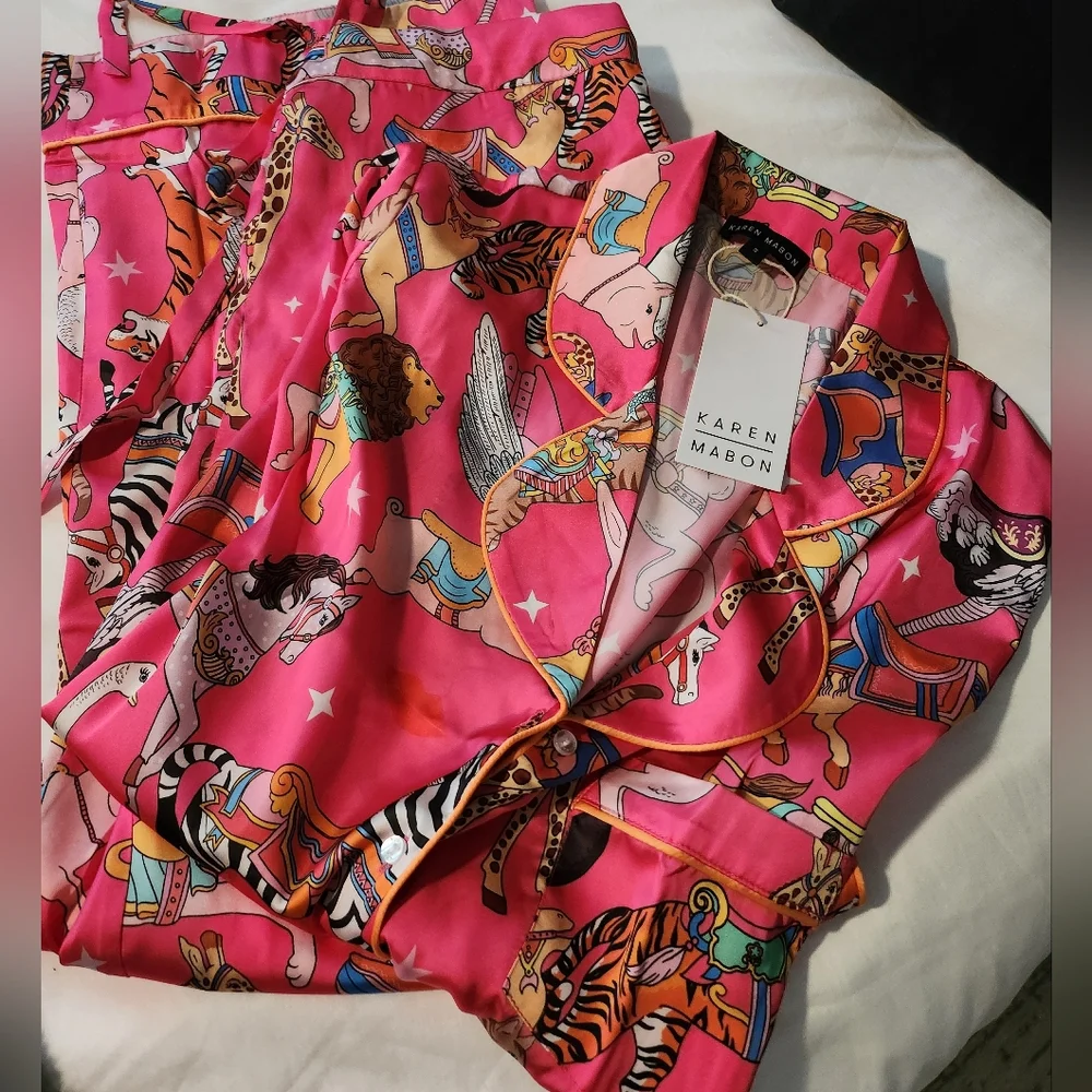 NEW Karen Mabon Long-Sleeve Carousel Pajama Set - Picture 5 of 10